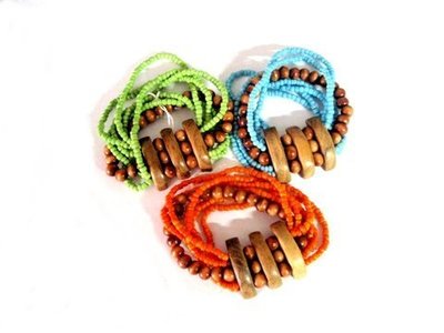 Pulsera madera elástica color 4897