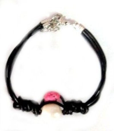 Pulsera cuero y perla