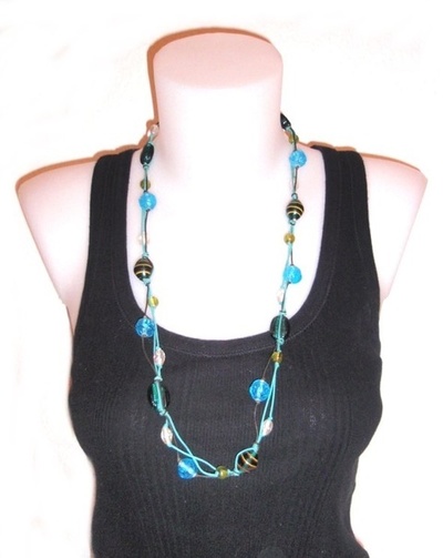 Collar Unisex Fussion Cristal verde-azul UFC155