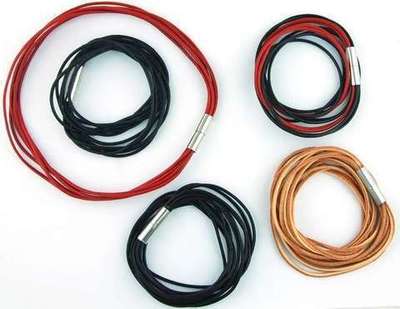 Pulsera-Collar cuero 6 cordones