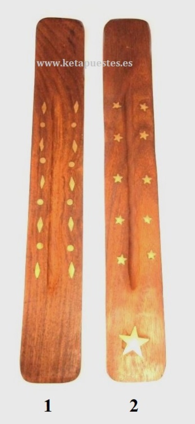 Tablilla porta incienso madera clásica