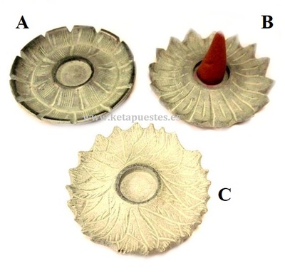 Porta Incienso conos piedra  Flor de Loto