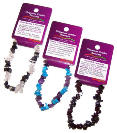 Pulsera elástica Chip mineral Combo