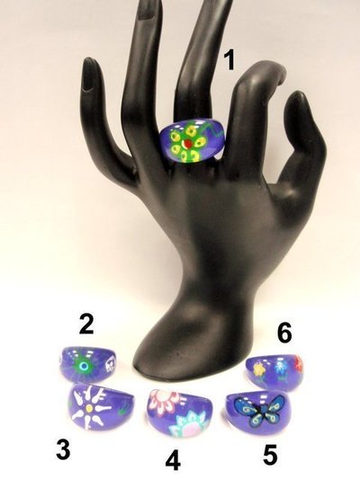 Anillo  decorado Azules