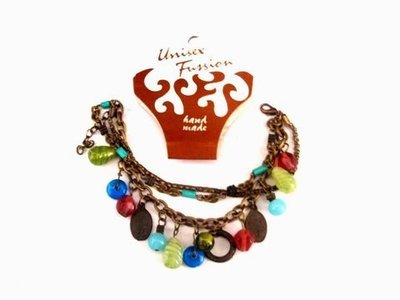 Pulsera Unisex Fussion cadena y cristal CJP103
