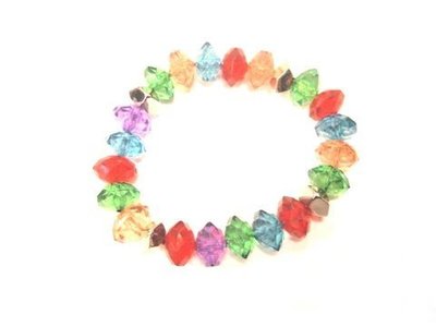 Pulsera elástica piezas facetadas multicolor 1790