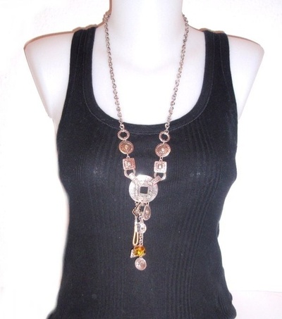 Collar circulo colgantes ambar 438490