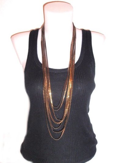 Collar metal multicadenas bronce 434515