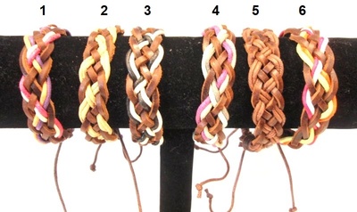 Pulsera cuero-cordón trenzada 1199