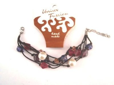 Pulsera Unisex Fussion triple  morados 104