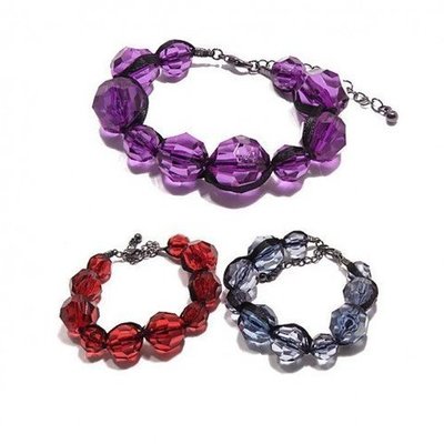 Pulsera bolas facetadas enlazadas 131541