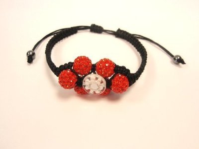 Pulsera roseta strass y hematite 004