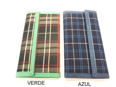 Cartera tela cuadros escoceses