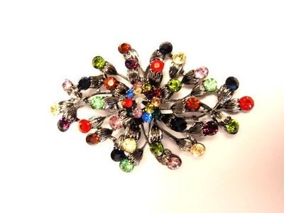Broche/Colgante acero y strass colores 7055