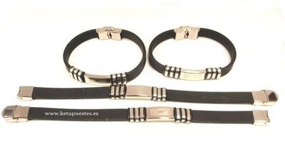 Pulsera acero-caucho fornituras pl-153
