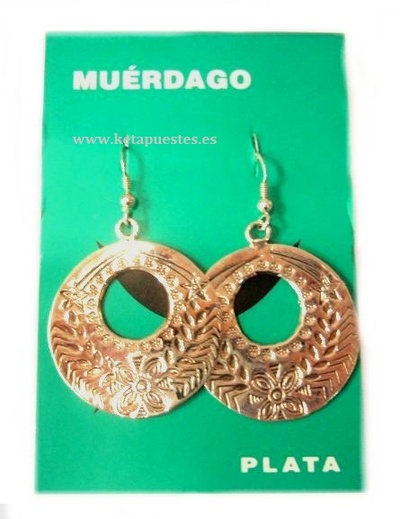 Pendiente plata flor y espigas P-523
