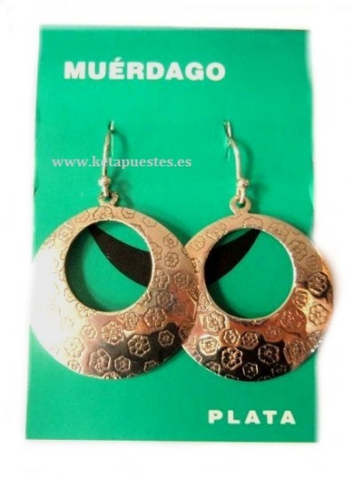 Pendiente plata flores P-620