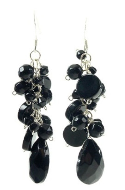 Pendiente Moon Jewellery Lágrimas negro 