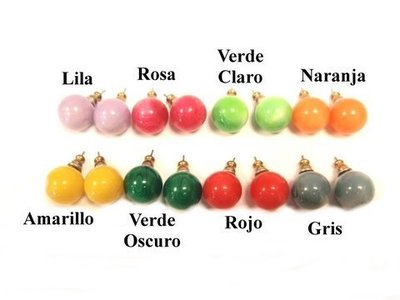 Pendiente antialérgico bola colores