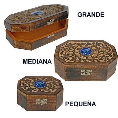 Caja madera tallada cerámica Elefante grande