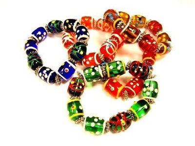 Pulsera vidrio decorado color