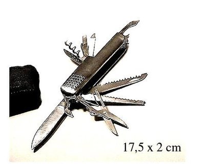 Navaja multiusos cromada con funda