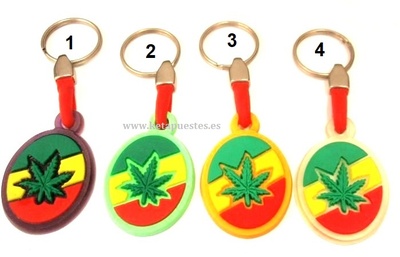 Llavero Paco Espejo Hoja en Bandera Rasta