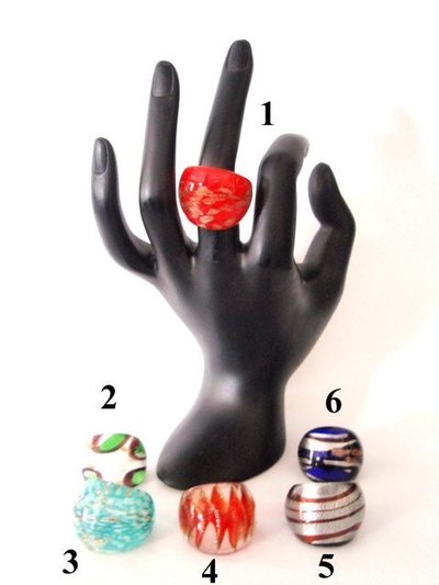 Anillo vidrio tipo murano