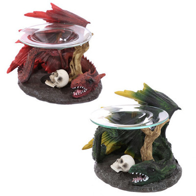 Quemador de aceite Dragon con calaveras