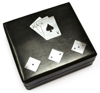 Set Poker Baraja+Dados en caja madera