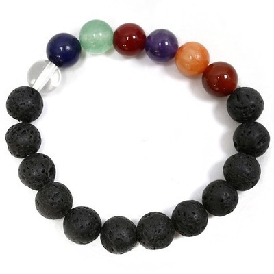 Pulsera 7 Chakras con piedra volcánica