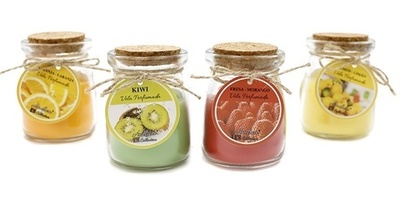 Vela aroma frutal en tarro