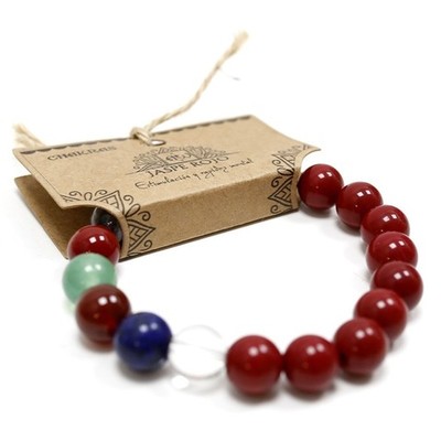 Pulsera 7 Chakras con Jaspe rojo