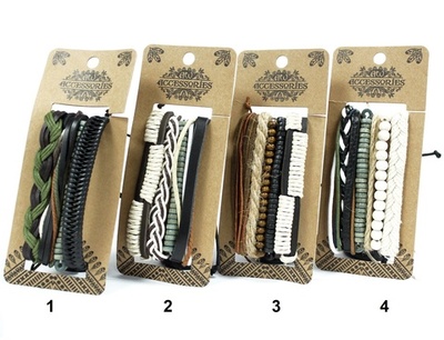 Set pulseras natural