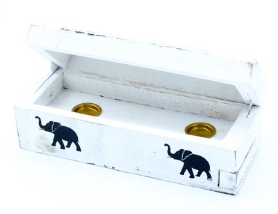 Caja de humos madera mediana blanco