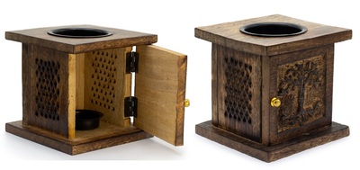 Quemador aceite madera con puerta