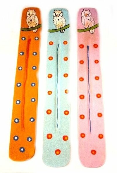 Tablilla porta incienso madera color Buho