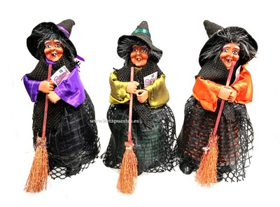 Bruja Suerte en pie sombrero lazo