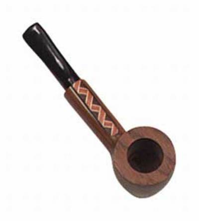 Pipa madera decorada greca 8cm