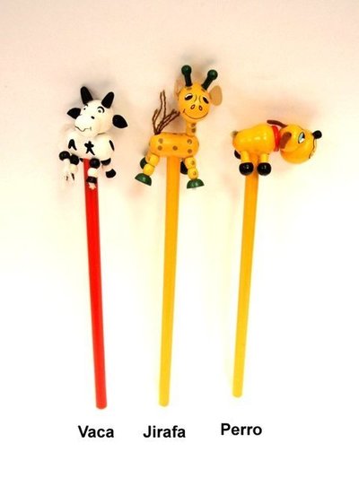 Lapicero madera animales
