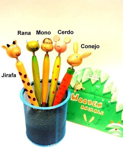 Boligráfo Champ madera animales del bosque