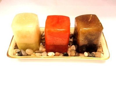 Set 3 velas aromáticas + Piedras