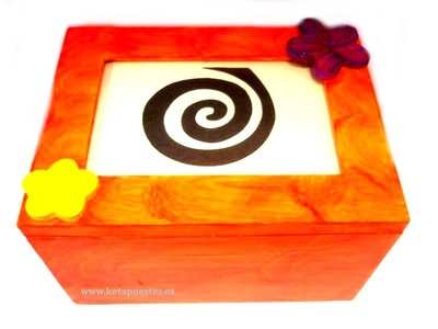 Caja con Portafotos Grande naranja