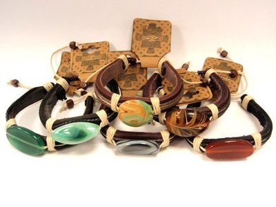 Pulsera Carla cuero y agata natural