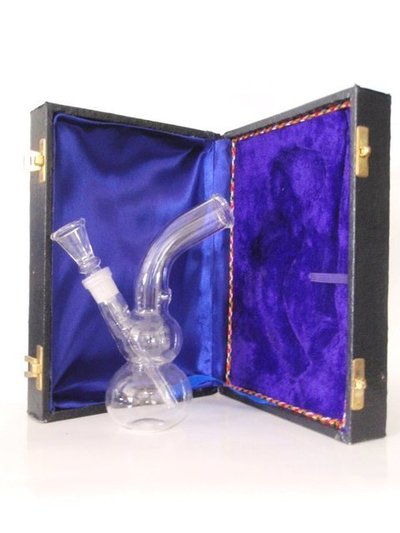 Bong doble burbuja boca curva en Caja