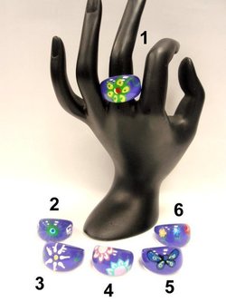 Anillo  decorado Azules