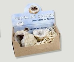 Geoda de cuarzo en caja de regalo