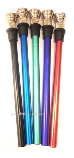 Tubo metal color 16cm+Rosca+Goma+Cazoleta